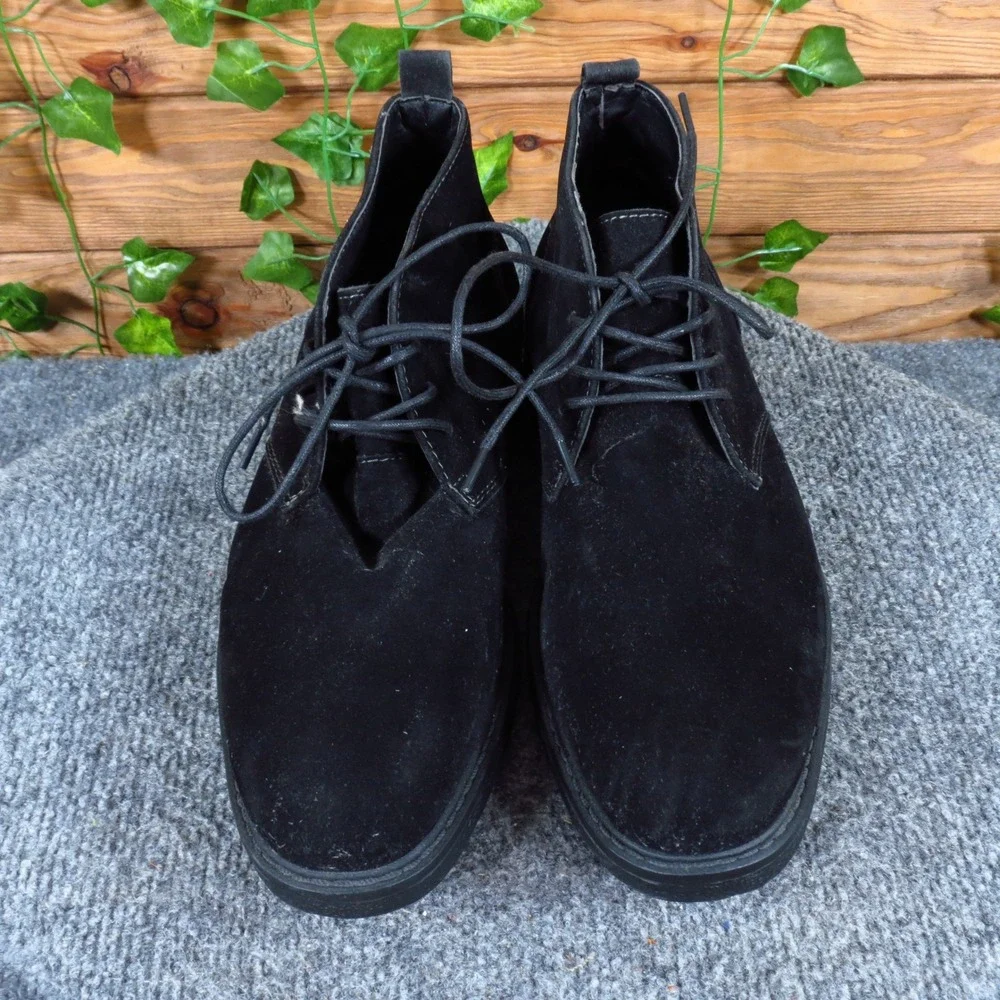 Alfani Tripp Mens Chukka Boots Size 7.5M Dress Office Black Faux Suede